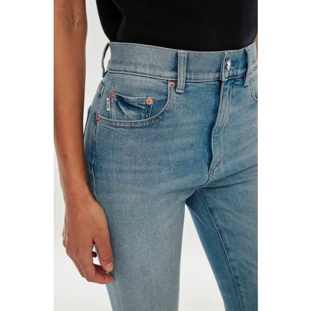 DL1961 Patti Straight High Rise Ankle in Ridge Wash Blue Denim Jeans, Size 31 - Picture 3 of 16